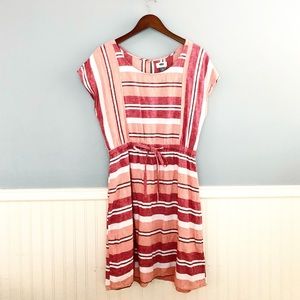 Old Navy Striped Peach Summer Midi Dress M🍑